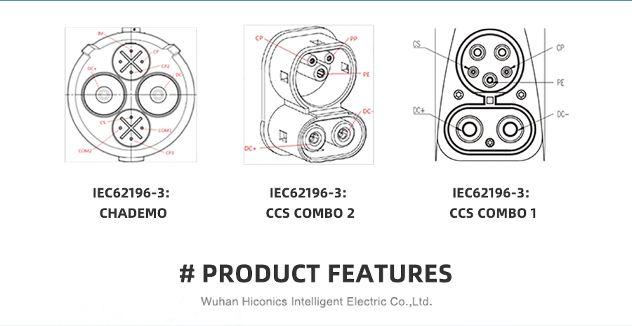 30kw DC Wall Mount Electric Auto Car Battery Charger Single Connector Output Electric Car Combo CCS Chademo DC EV Charging Station