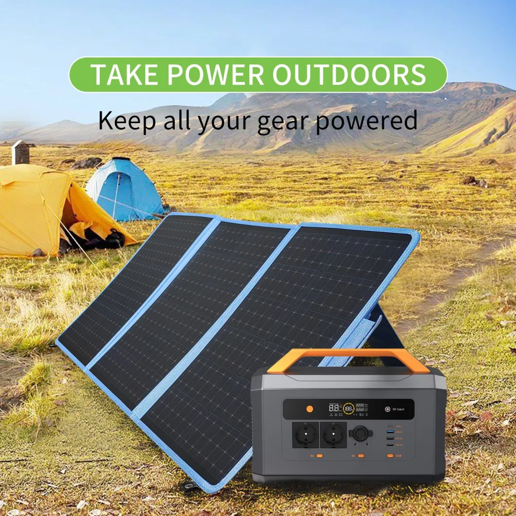 1200W Outdoor Energy Storage with Solar Panel Portable Station for Power Charging
