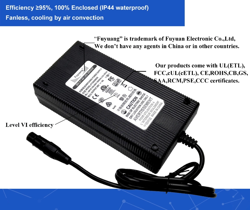 Desktop Single Output 29.4V 9A Intelligent Robot Li-ion Battery Charger with UL CE