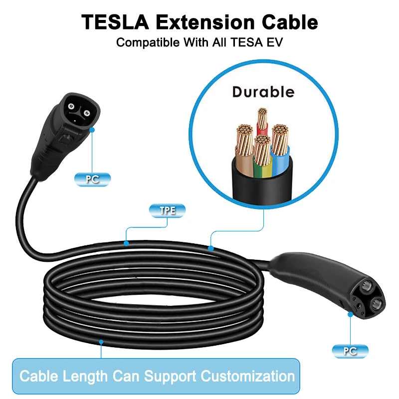 Manufacturer Car EV Charger 16A 32A 48A 3.5kw 7kw 11kw AC DC EV Car Charger Station EV Charger Level 3 Nacs Extension Cord Cable