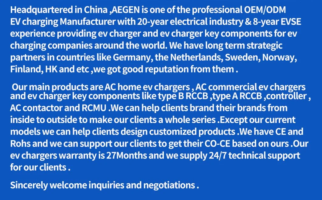 AC Electric Vehicle Charging Station with Type 2/Type 1/GB/T Evse Controller EV Wall Charger 11kw Ocpp Battery Level 2 EV Chargers Station