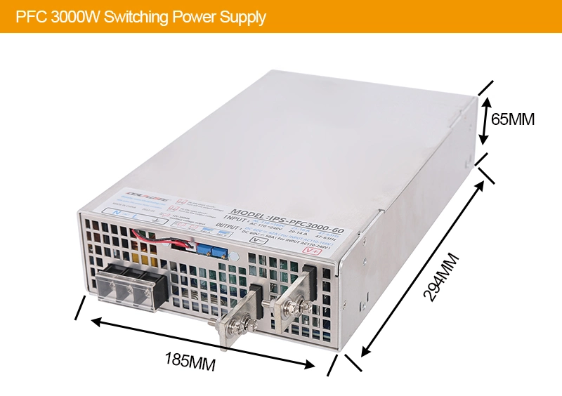 3000W High Current 62.5A 24V 48V DC Power Supply 3kw 0.98 Pfc Switch DC Power Supply Single Output Battery Charger