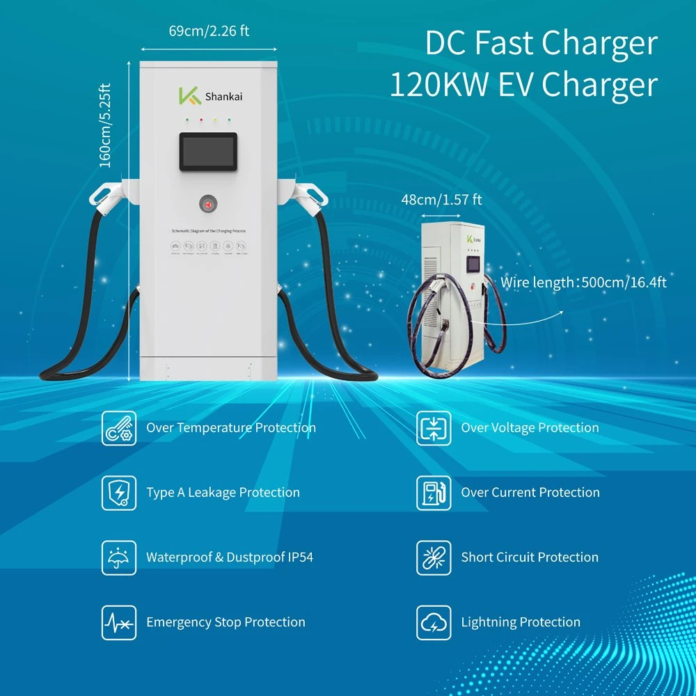 Manufacture 120kw CCS2 Cable China Level 3 Electric Vehicle Charging Station EV DC Fast Charger for Car