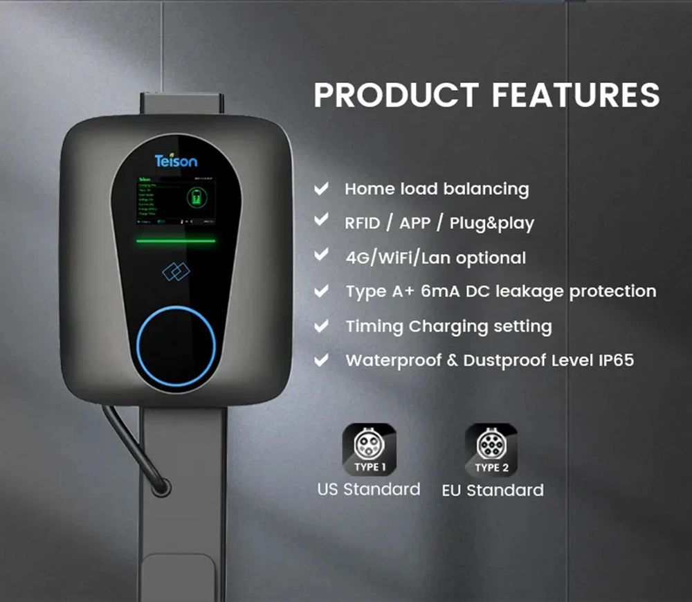 Best Quality 7kw Station Wall-Mounted Outdoor Type2 EV Charger with Socket