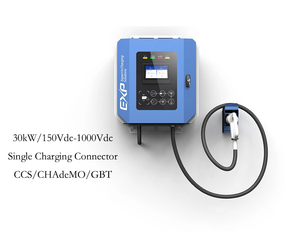 CCS Chademo GB/T Plug DC EV Charger 30kw Wall Mount Wholesale