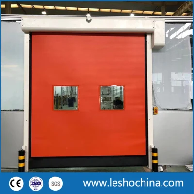 Industrialautomatic GMP PVC Fabric Zipper Self Repairing Reset Airtight High Speed Roll up Fast Acting Rapid Rolling Shutter Roller Overhead Door for Clean Room