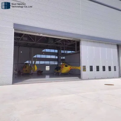 Industrial Steel Frame Aviation Aircraft Helicopter Electric Sliding Hangar Door