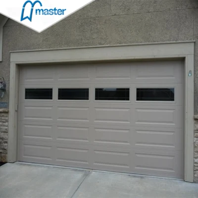 Remote Control Carriage House Insulated Steel Overhead Garage Doors with Windows