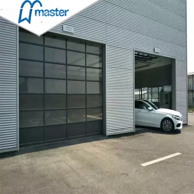 Good Quality Electric Remote Control Aluminum Tempered Glass Garage Door with Low Price for Building