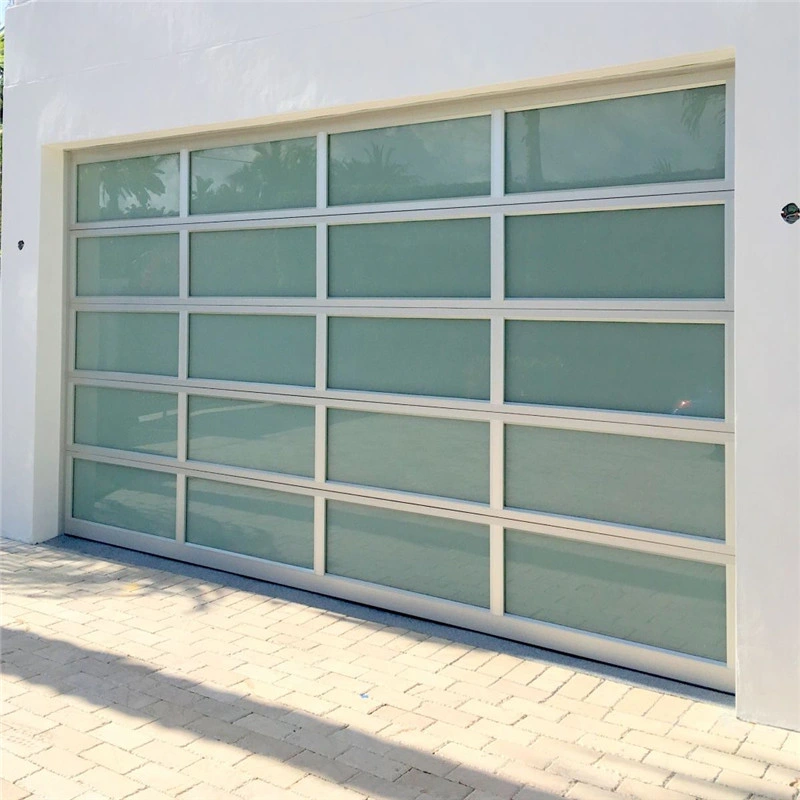 Excellent Quality Vertical Aluminum Overhead Sectional Tempered Glass Garage Door