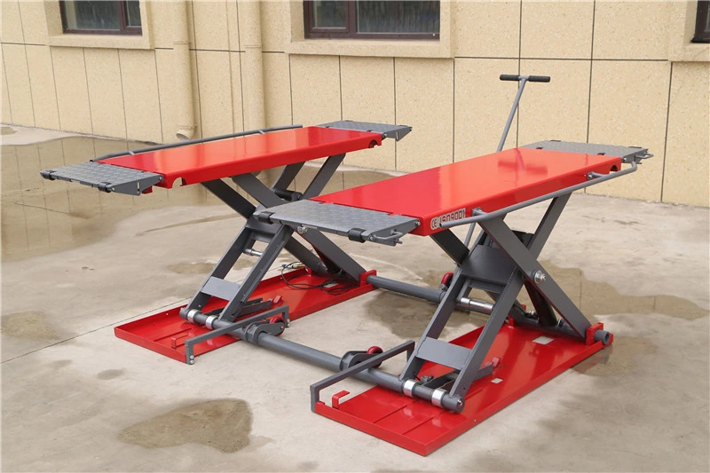 Customized Voltage Portable Automotive Low Midrise Low Profile 1100mm 3 Ton Scissor Car Lift