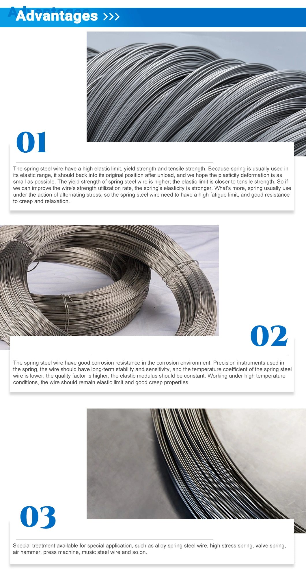 ASTM A228, ASTM A313; JIS G3521 Spring Steel Wire Wire Rod Wire Products 100mm AMS 5659 Merchant Bar