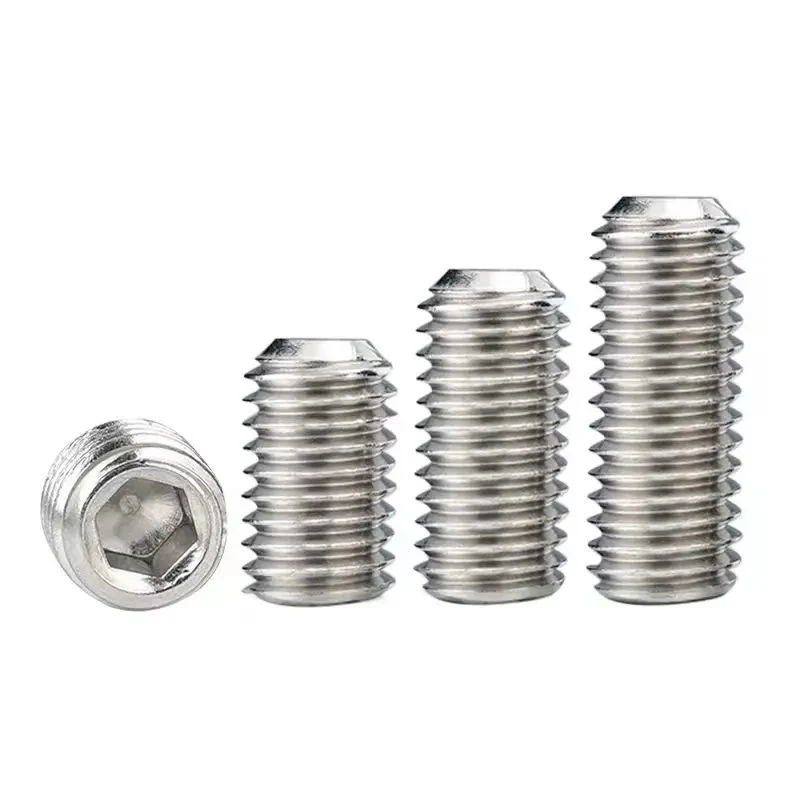 Stainless Steel Hexagon Socket Set Screw Flat Cup End Hollow