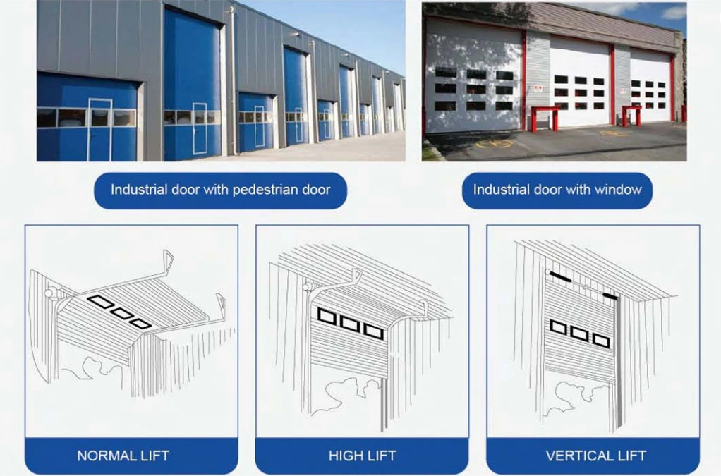 Overhead Vertical Lift Industrial Sectional Security Springs Roller Workshop Garage Door