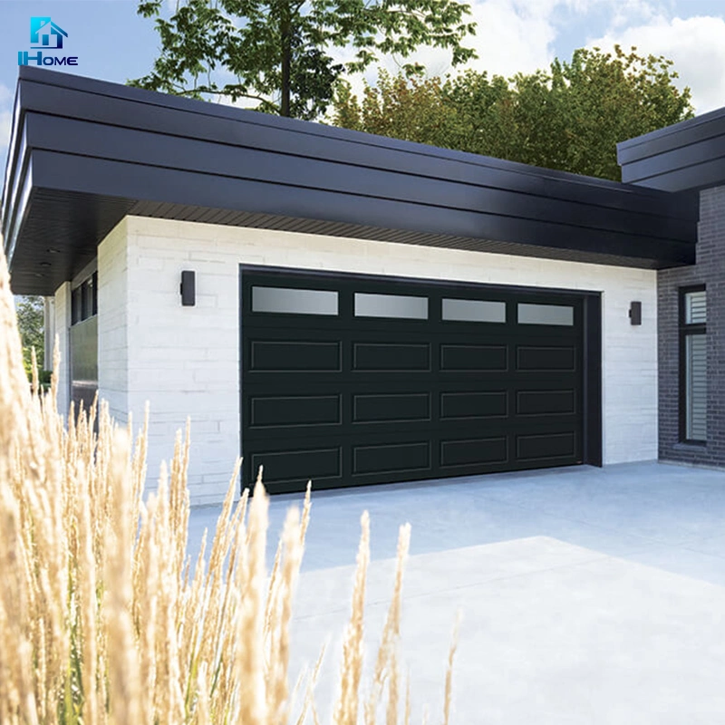 Hot Sale Products Installing a Glass Cost Aluminum Garage Door with Wood Look Hardware Wood Finish