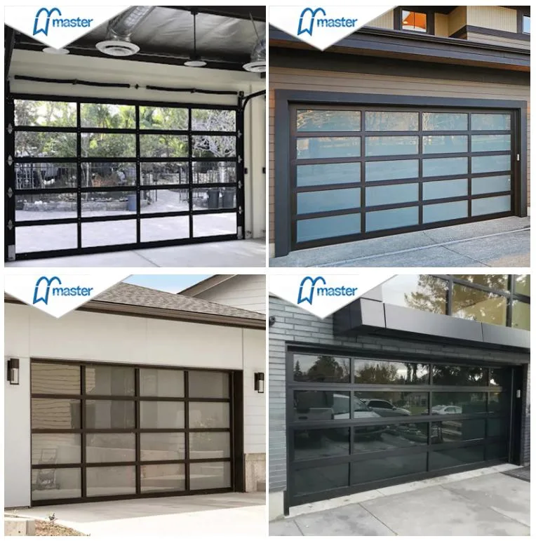 Double Glaze Sectional Automatic Overhead Aluminum Glass Garage Door with Cheap Price