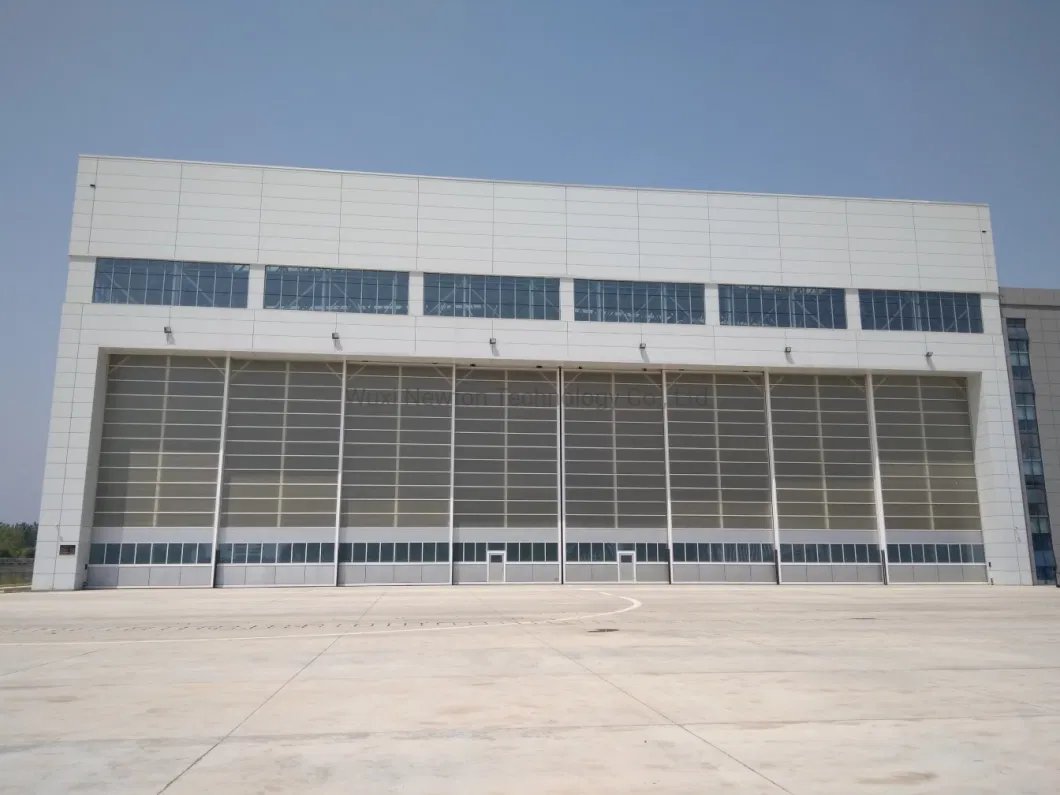 Insulated Surface Finishing Fireproof Industrial Automatic Folding Sliding Hangar Door