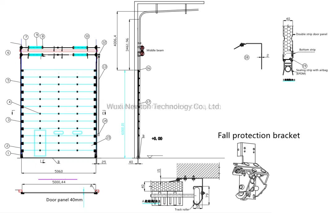 Automatic Sectional Industrial Vertical Door Steel Industrial Overhead Door