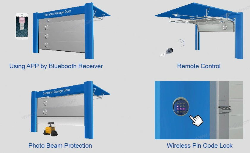 Remote Control Carriage House Insulated Steel Overhead Garage Doors with Windows