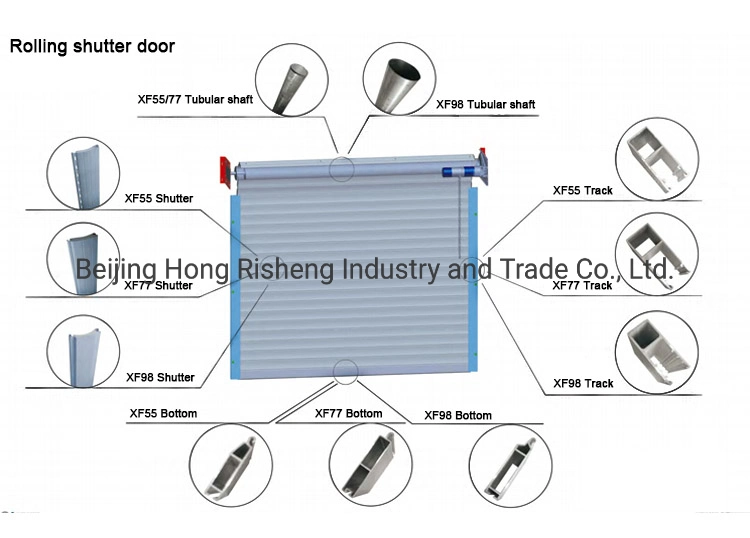 Rolling up Garage Doors Aluminum Alloy Roller Shutter Garage Door with Brown Color