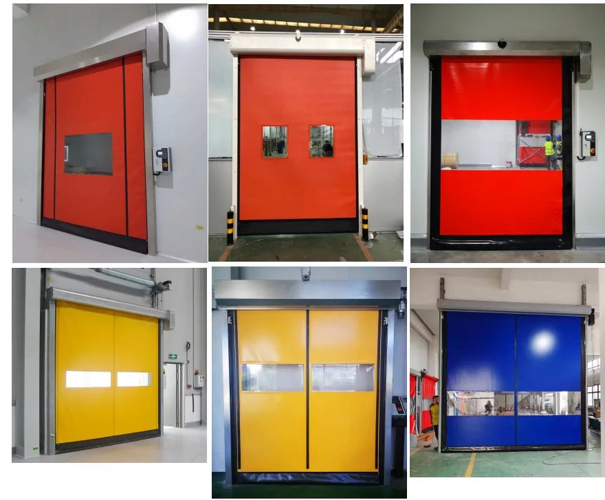 PVC Fabric Self Repairing Rapid Rolling up Zipper Door Systems for Warehouse