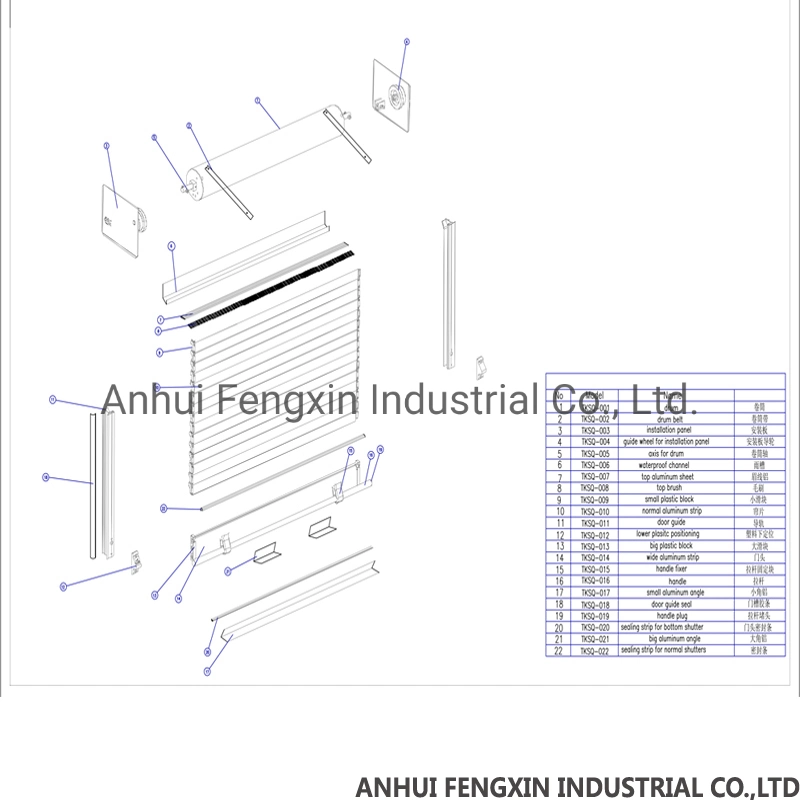 Horizontal Fireproof Roller Shutter Door Aluminum Window