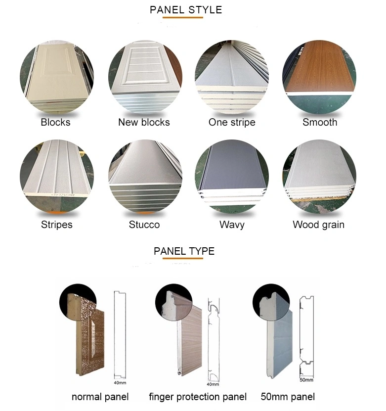 European Design Sectional Garage Door Panel Metal Steel Garage Door Cost