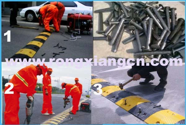 Vehicle Traffic Arrow Speed Bump Heavy Duty Sleep Policeman Speed Hump for Asphalt Concrete Gravel Garage Driveway Roads