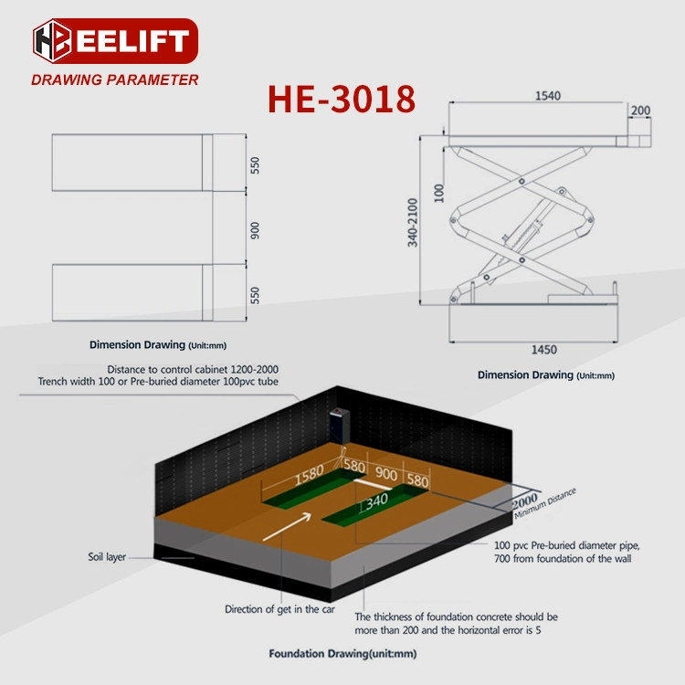 CE Certification 3 Ton Hydraulic Scissor Car Lift in Stock Fast Delivery Auto Body Systems/Wheel Alignment/Tire Changer/Wheel Balancer/Car Lift