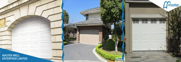 China Fold up Long Range Wireless Residential Modern Design American Style Garage Doors with Small Doors Inserted