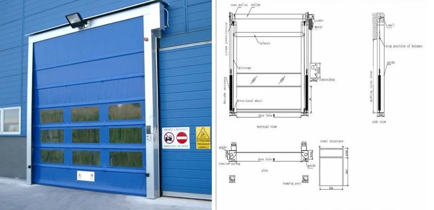 Industrial PVC Overhead High Speed Rolling up Door for Warehouse