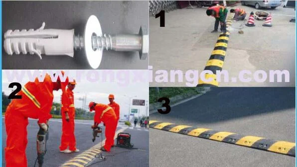 Vehicle Traffic Arrow Speed Bump Heavy Duty Sleep Policeman Speed Hump for Asphalt Concrete Gravel Garage Driveway Roads