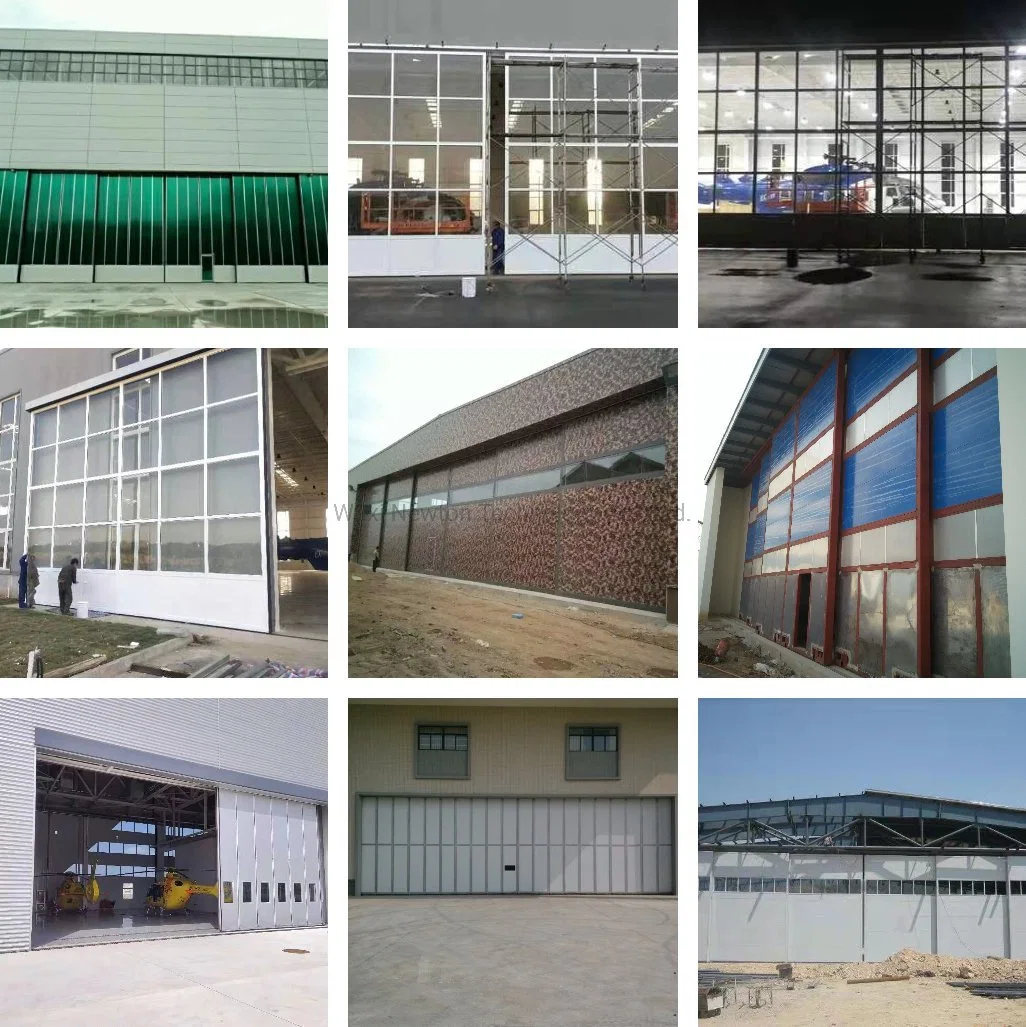 Large Building Workshop Aircraft Security Steel Sliding Wide Hangar Doors
