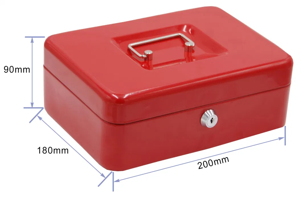 Factory Wholesale 8 Inch Portable Steel Key Lock Secure Cash Box