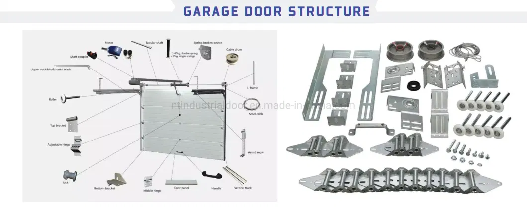 American Style Classic Fashionable Automatic Sandwich Panel Sliding Sectional Garage Door