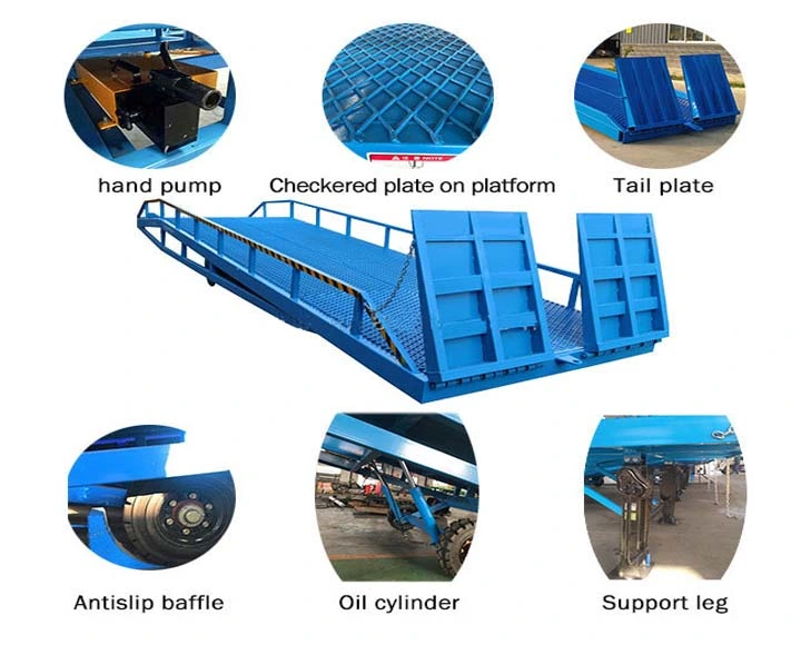 Hydraulic Container Loading Dock Used Unloading Cargo Mobile Steel Yard Ramp with Dcqy15