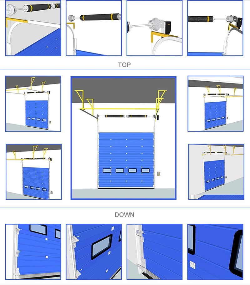 Aluminum Tempered PC Sheet Sectional Garage Door