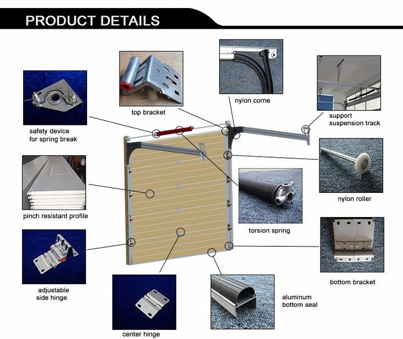 Aluminum Tempered Automatic Sectional Overhead Garage Door