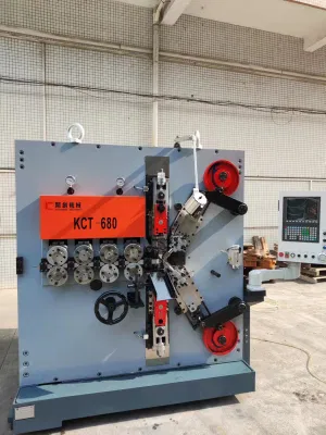 Porta garage molla macchina &amp; filo forma molla con 6 Axis KCT-680 6.0mm macchina per la produzione di molle e piegatrice senza camma