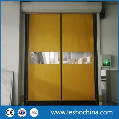 Sistema di autoriparazione GMP PVC Zipper in tessuto industriale Ripristino ermetico Alto Velocità Roll up rapido azionamento rullo otturatore rapido in testa Porta per camera pulita