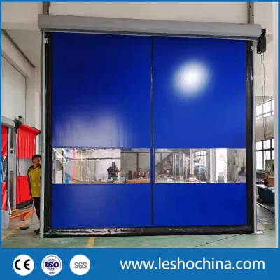 Sistema di autoriparazione GMP PVC Zipper in tessuto industriale Ripristino ermetico Alto Velocità Roll up rapido azionamento rullo otturatore rapido in testa Porta per camera pulita