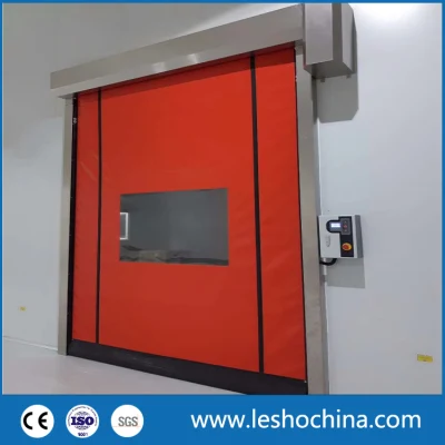 Sistema di autoriparazione GMP PVC Zipper in tessuto industriale Ripristino ermetico Alto Velocità Roll up rapido azionamento rullo otturatore rapido in testa Porta per camera pulita