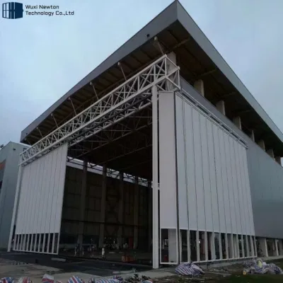 Grande struttura in acciaio pannelli scorrevoli laterali sandwich porta industriale
