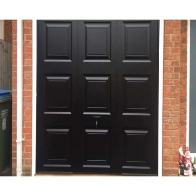  Sportello per garage in lega di alluminio con soffitto nero e pannello in vetro trasparente Per Villa