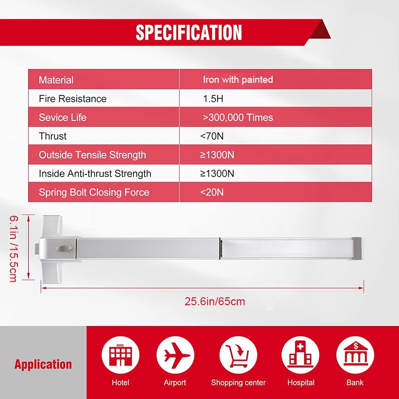 Factory Supply Emergency Fire Escape Door Lock Push Bar Panic Exit Device