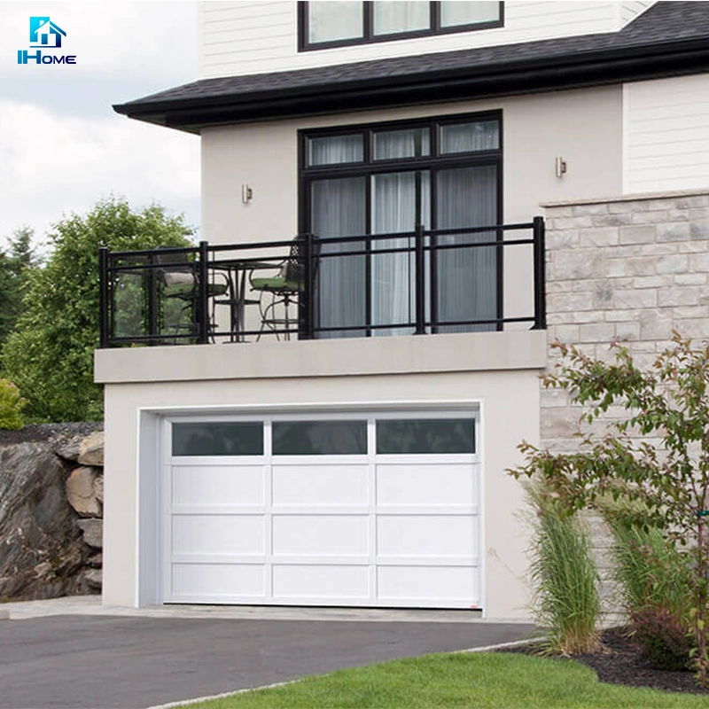Hot Sale Products Installing a Glass Cost Aluminum Garage Door with Wood Look Hardware Wood Finish