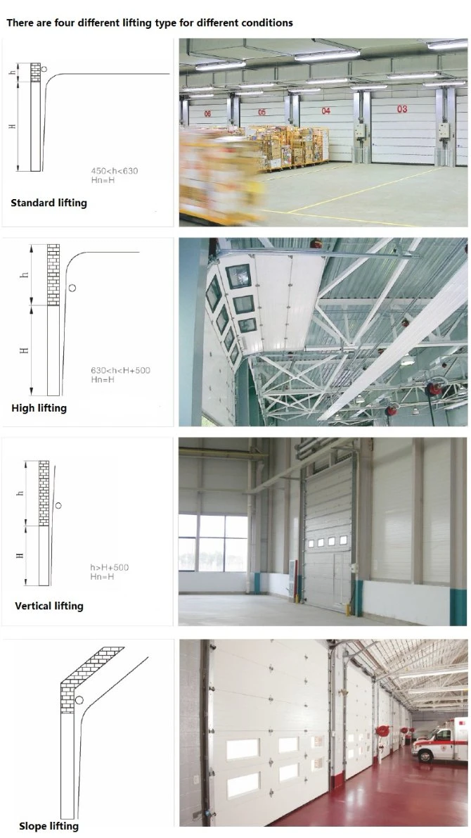 Commercial Industrial Roller Garage Door Aluminum Glass Door for Shop