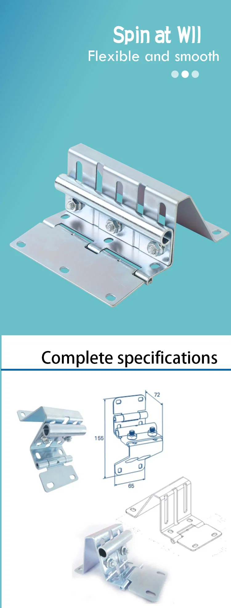 Residential/Light Commercial Garage Door Hardware Hinge 14-Gauge Steel #3 Replacement Hinge for Overhead Garage Door