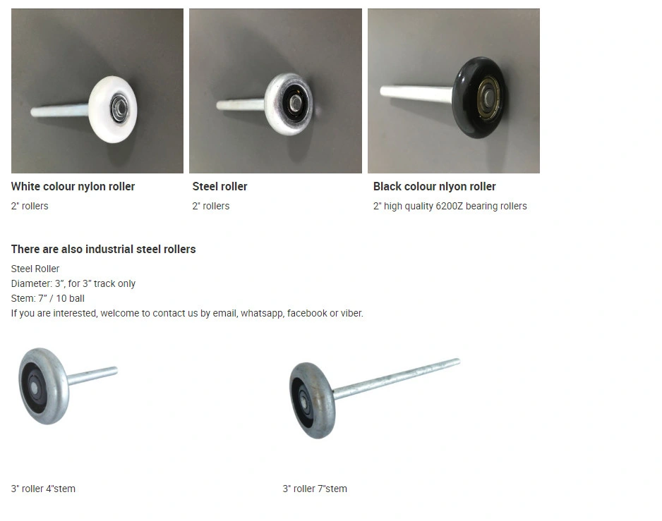 Black Color Precision Accessories Sectional Sliding Garage Door Nylon Roller