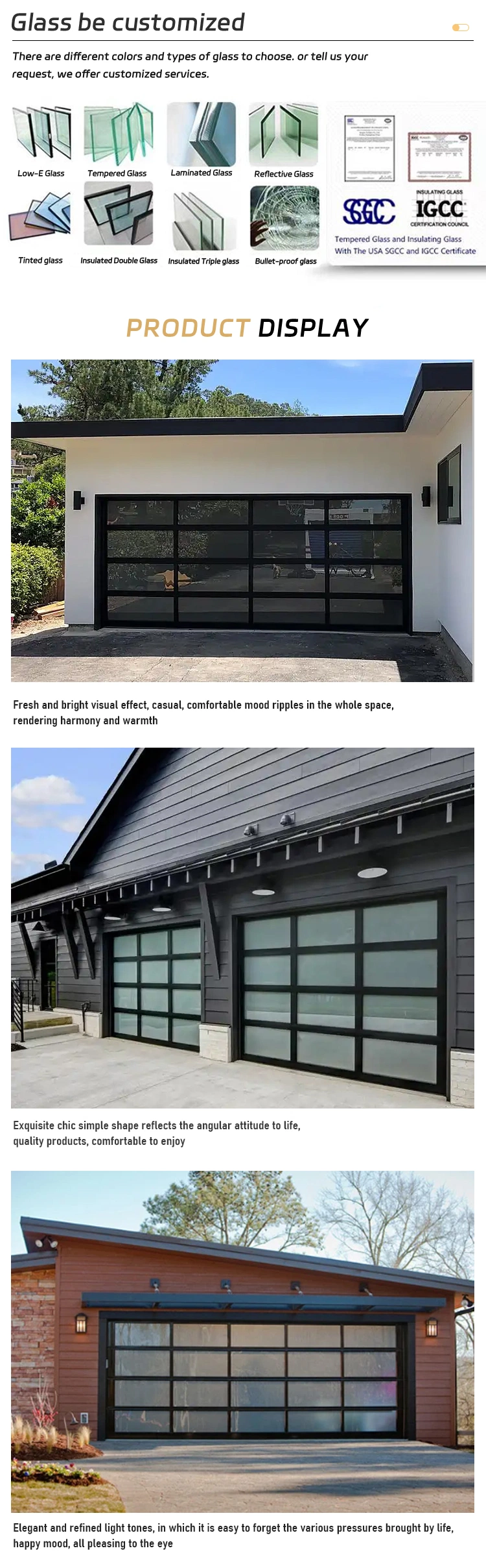 Automatic Garage Door Motor Side Slide Garage Folding Door